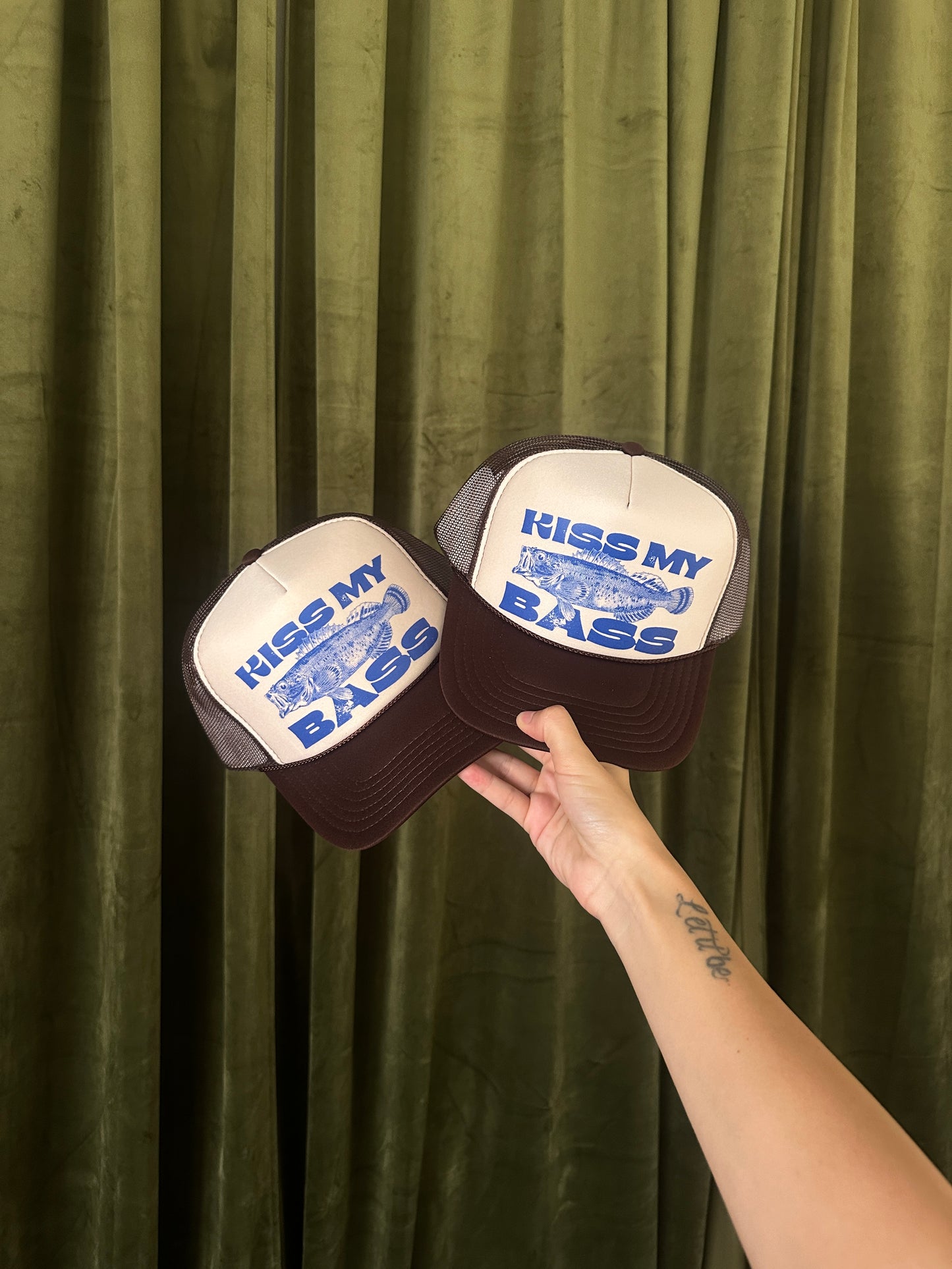 Kiss My Bass trucker hat