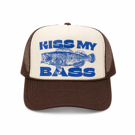Kiss My Bass trucker hat