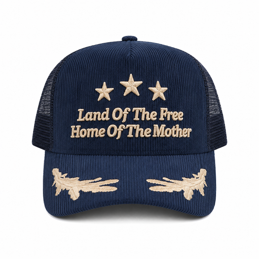 Corduroy Land of the Free Home of the Mother Navy hat