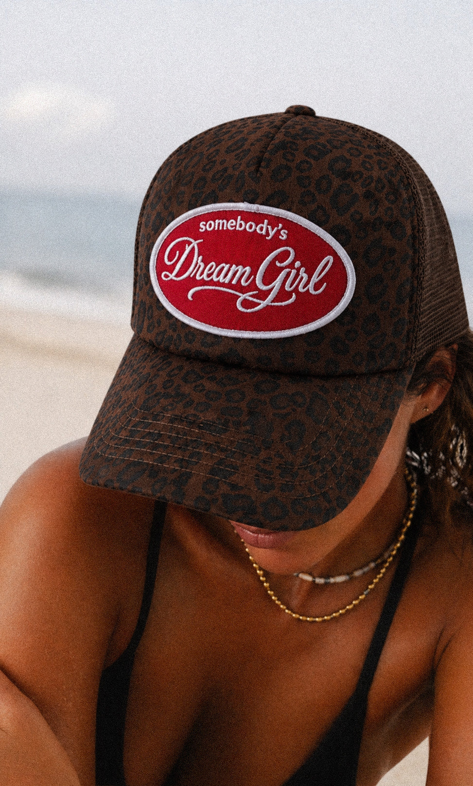 Somebody’s Dream Girl Leopard Trucker hat