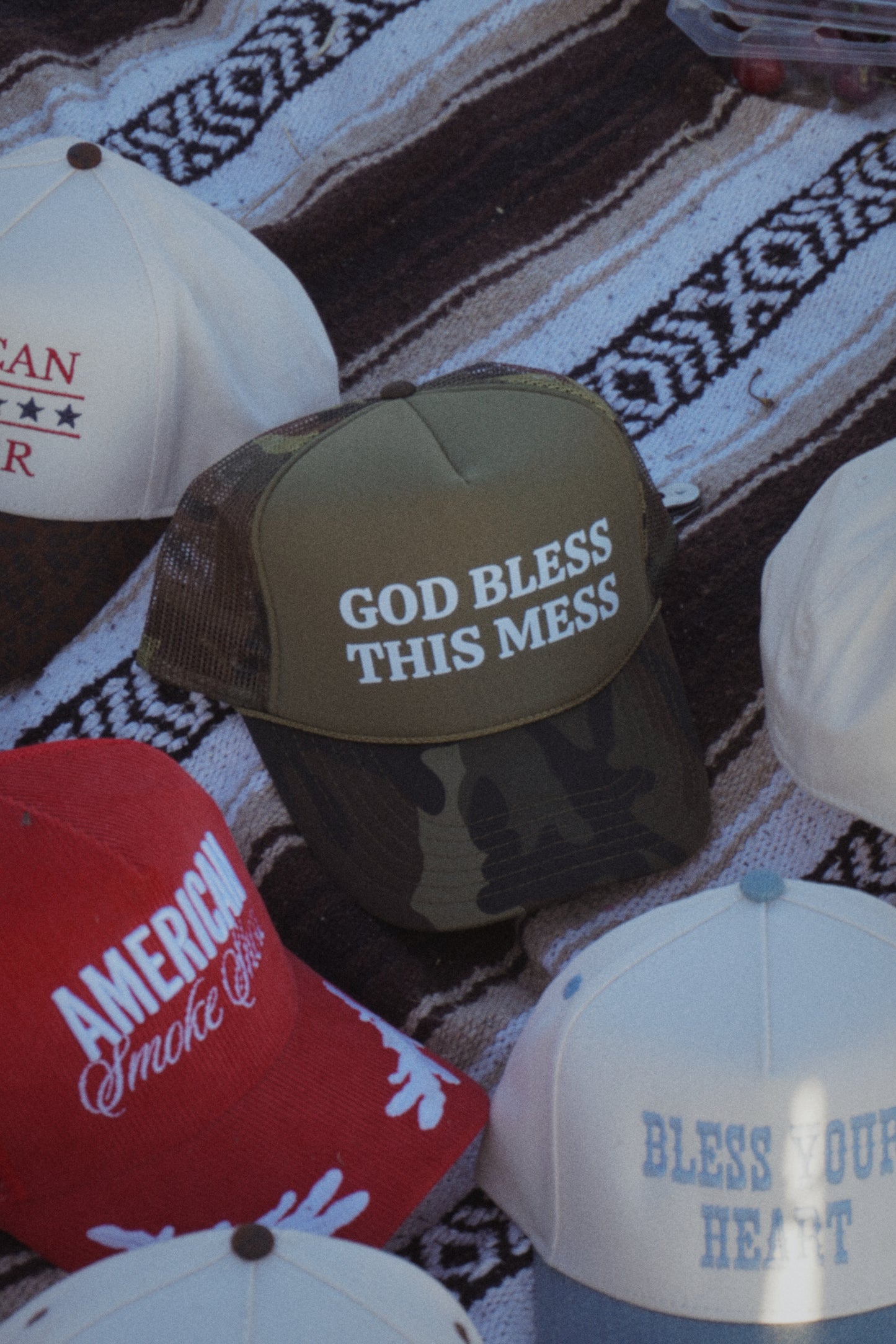GOD BLESS THIS MESS foam trucker hat