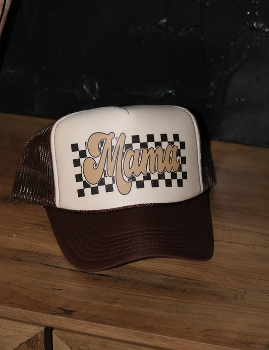 Mama checkered hat