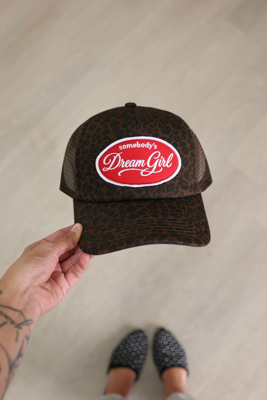 Somebody’s Dream Girl Leopard Trucker hat