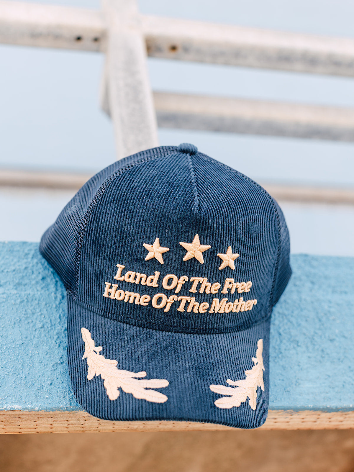 Corduroy Land of the Free Home of the Mother Navy hat