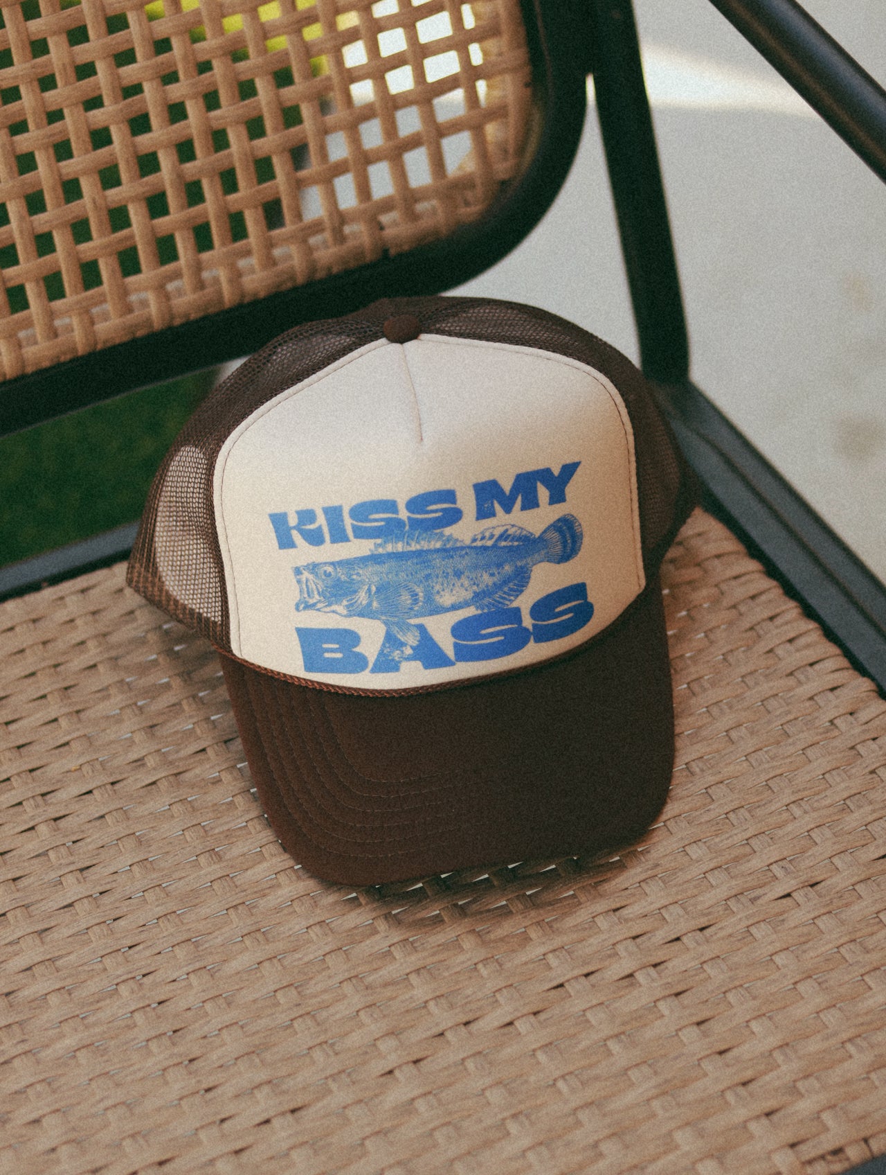 Kiss My Bass trucker hat