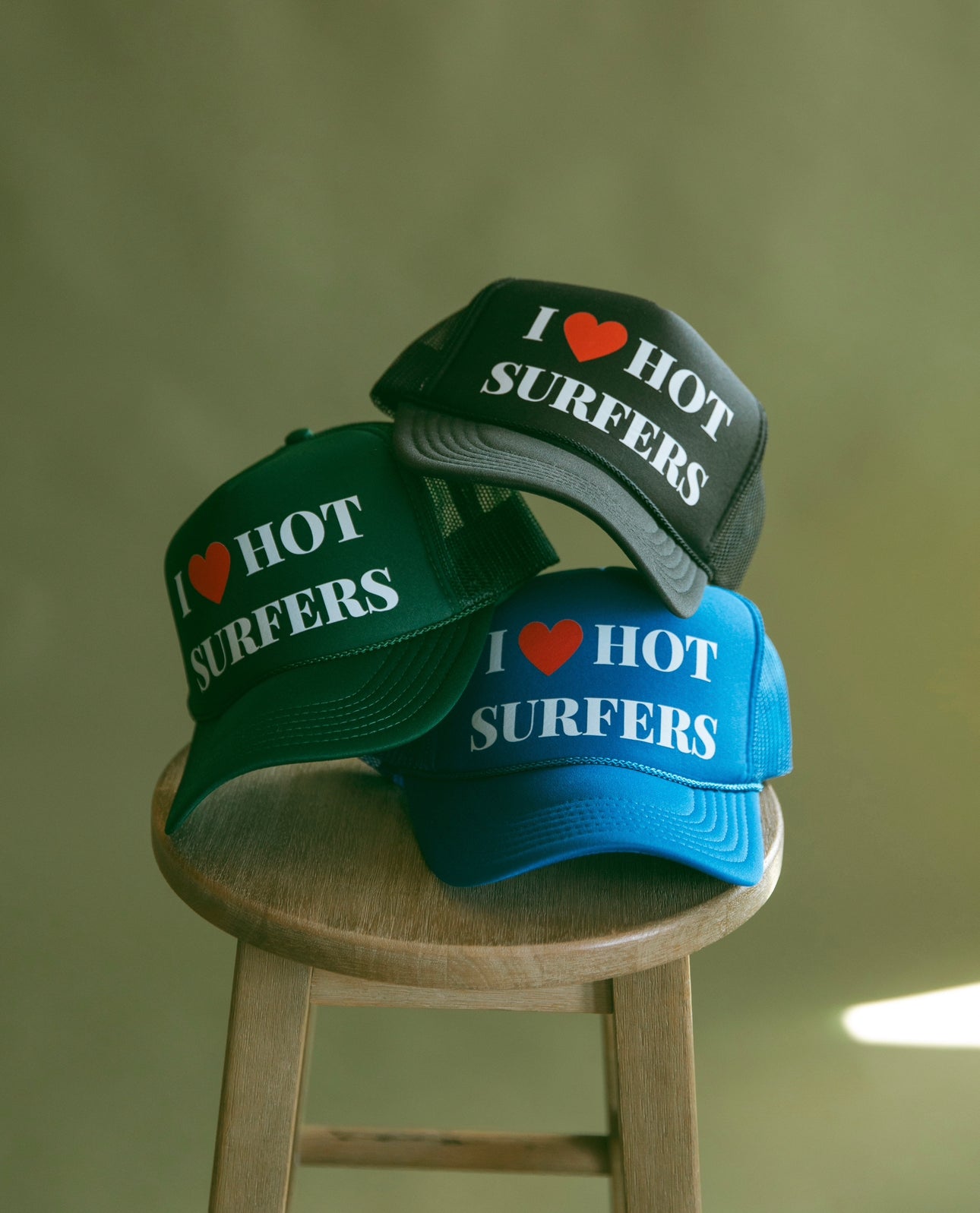 I Love Hot Surfers trucker hat