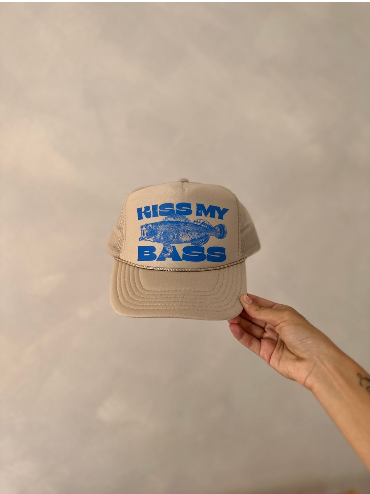 Kiss My Bass trucker hat